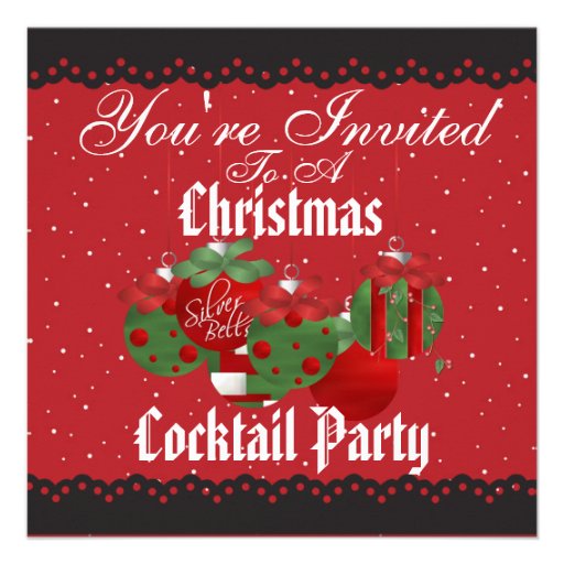 Invitaciones del cóctel del navidad comunicados personalizados