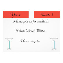 Invitaciones del cóctel, raya recta anuncio