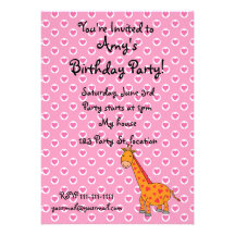 Invitaciones del cumpleaños de la jirafa comunicados personalizados