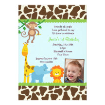Invitaciones del cumpleaños de la selva invitacion personalizada