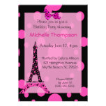 Invitaciones del cumpleaños de París de la torre E Anuncio Personalizado