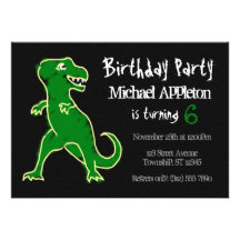 Invitaciones del cumpleaños del dinosaurio de T-Re Invitaciones Personalizada