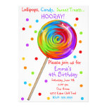 Invitaciones del cumpleaños del Lollipop del estal Comunicados Personalizados