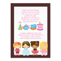Invitaciones del cumpleaños o de la fiesta del té  anuncio