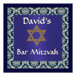 INVITACIONES DEL DAMASCO DE LA BARRA MITZVAH INVITACIÓN PERSONALIZADA