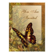 Invitaciones del ejemplo de la mariposa del estilo anuncio