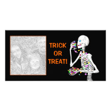Invitaciones del esqueleto de Halloween Tarjeta Personal Con Foto