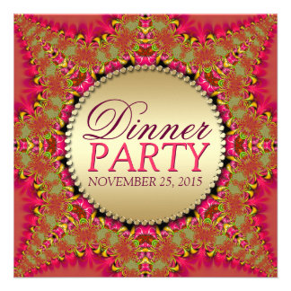 Invitaciones del este de encaje del fiesta de cena anuncio personalizado
