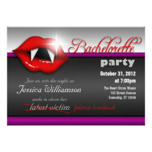Invitaciones del fiesta de Bachelorette del vampir Anuncios Personalizados