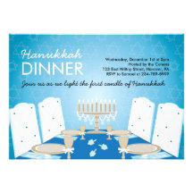 Invitaciones del fiesta de cena de Jánuca Comunicados Personalizados