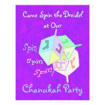 Invitaciones del fiesta de Dreidel Chanukah de la  Comunicados