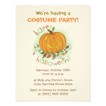 Invitaciones del fiesta de Halloween de la calabaz Anuncio