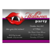 Invitaciones del fiesta de Halloween de los labios Anuncio Personalizado