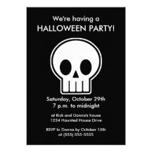 Invitaciones del fiesta de Halloween del cráneo de Invitacion Personal