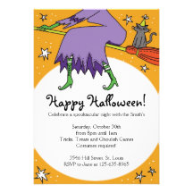 Invitaciones del fiesta de la bruja de Halloween Comunicados Personales