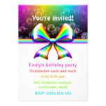 Invitaciones del fiesta de la cinta del arco iris  invitacion personalizada