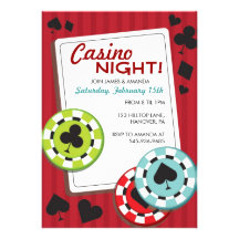 Invitaciones del fiesta de la noche del casino anuncios personalizados
