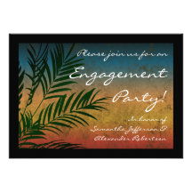 Invitaciones del fiesta de la palmera de la puesta comunicados
