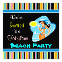 Invitaciones del fiesta de la playa invitacion personal 