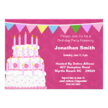 Invitaciones del fiesta de la torta de la bandera  invitación personalizada