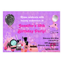 Invitaciones del fiesta de los chicas de la bellez comunicados personalizados