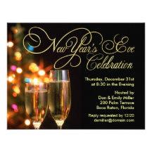 Invitaciones del fiesta de Noche Vieja Invitacion Personalizada