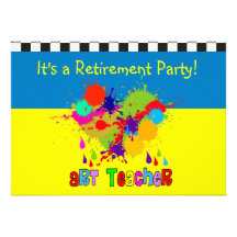 Invitaciones del fiesta de retiro del profesor de  comunicado personalizado