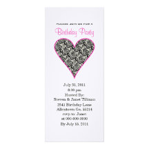 Invitaciones del fiesta del corazón de la cebra anuncio