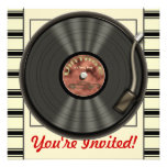 Invitaciones del fiesta del disco de vinilo del vi anuncio