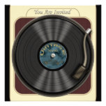 Invitaciones del fiesta del disco de vinilo del vi anuncio