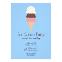 Invitaciones del fiesta del helado invitación