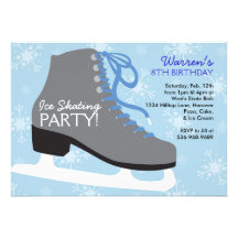 Invitaciones del fiesta del patinaje de hielo para comunicado personal  