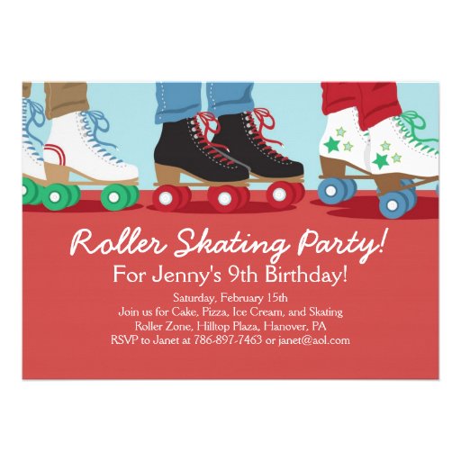 Invitaciones del fiesta del patinaje sobre ruedas  anuncios  