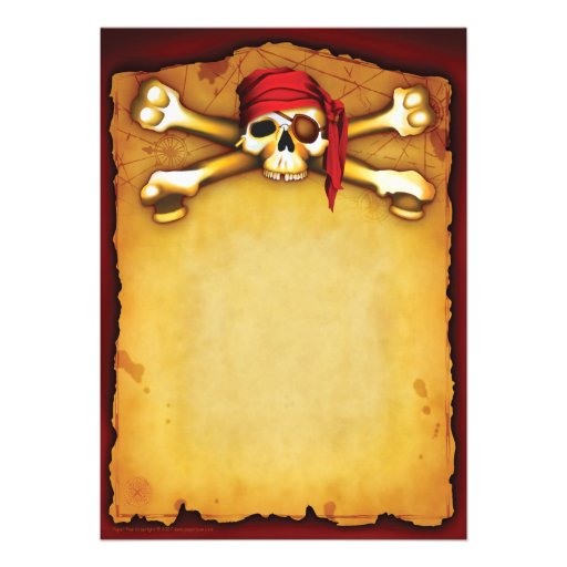 Invitaciones del fiesta del pirata invitación personalizada
