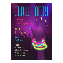 Invitaciones del fiesta del resplandor del delirio anuncios  