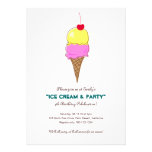 Invitaciones del helado y del fiesta comunicados