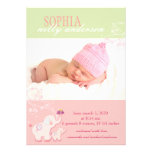 Invitaciones del nacimiento de la foto de la niña  anuncios  