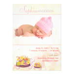 Invitaciones del nacimiento de la foto para la niñ invitación personalizada