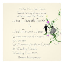 Invitaciones del personalizado de novia y del novi comunicados