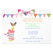 Invitaciones del preescolar o de la guardería comunicados personalizados
