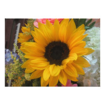 Invitaciones del tono del girasol anuncios personalizados