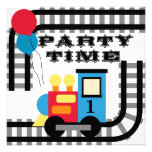 Invitaciones del tren del cumpleaños del tiempo de invitación