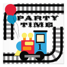 Invitaciones del tren del cumpleaños del tiempo de invitación