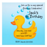 Invitaciones Ducky de goma del cumpleaños Invitacion Personalizada