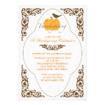 Invitaciones elegantes de la acción de gracias de  invitacion personalizada