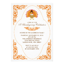 Invitaciones elegantes de la acción de gracias de  anuncio personalizado