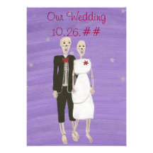 Invitaciones esqueléticas del boda de Halloween, p Invitacion Personalizada