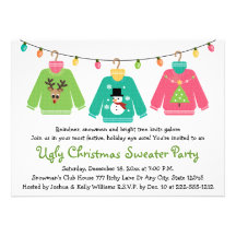 Invitaciones feas del fiesta del suéter del navida anuncios  