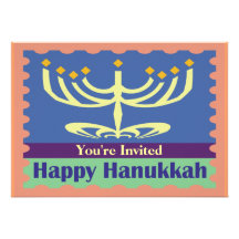 Invitaciones felices del fiesta de Jánuca Menorah  Comunicados Personalizados