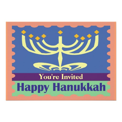Invitaciones felices del fiesta de Jánuca Menorah  Comunicados Personalizados